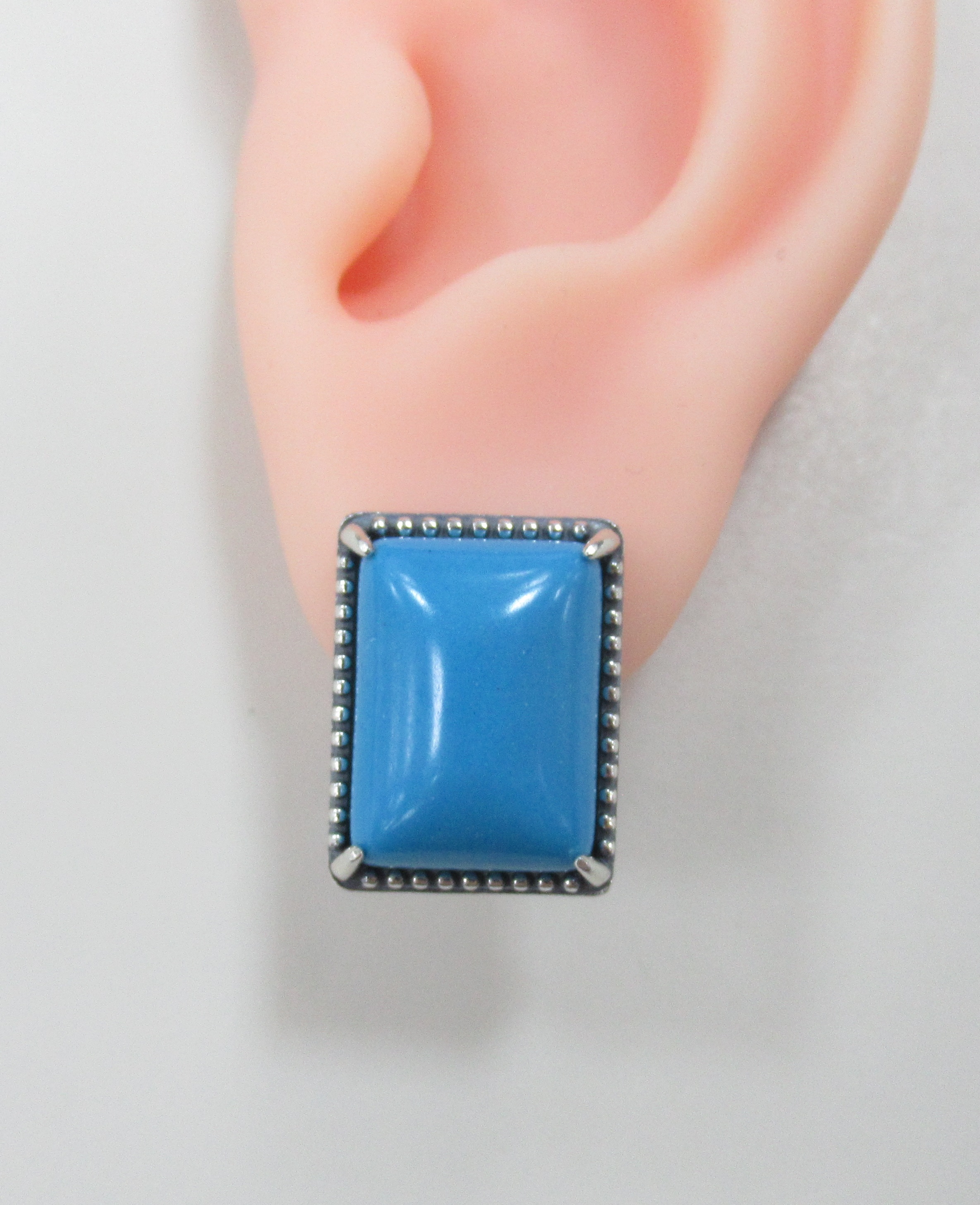Серебряные серьги с бирюзой